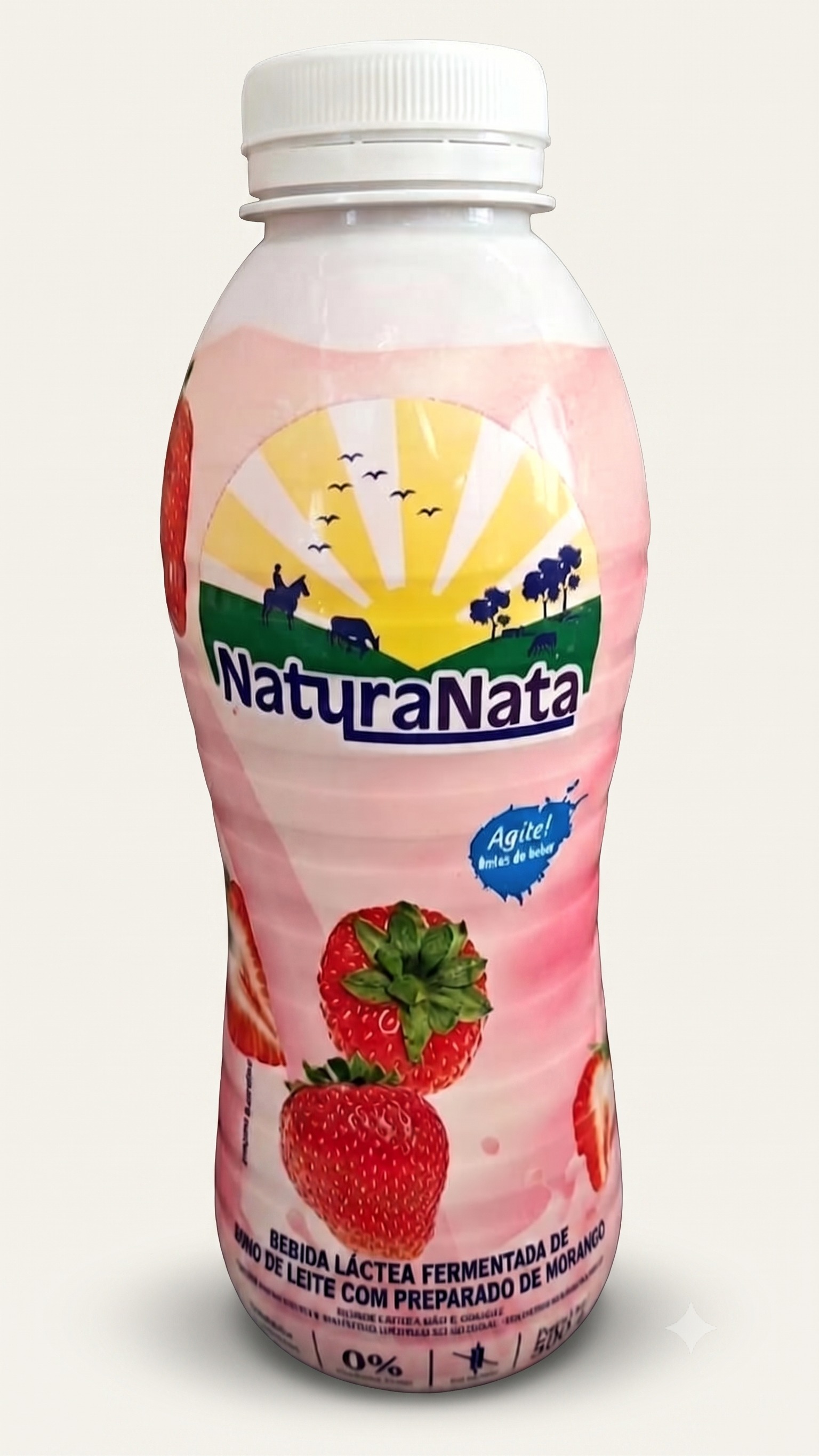 Bebida Láctea Fermentada sabor morango, garrafa 500g
