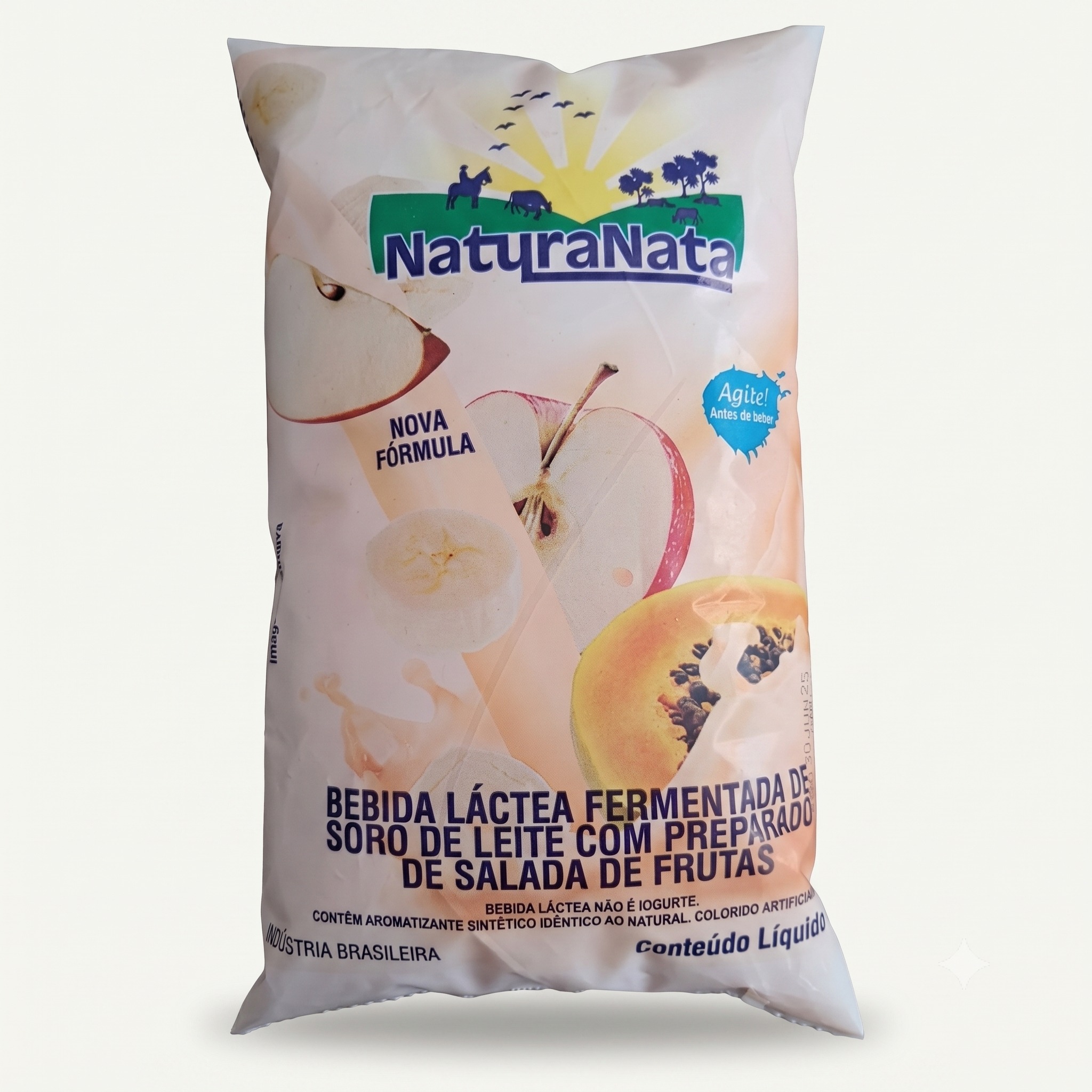 Bebida Láctea Fermentada sabor salada de frutas, pacote